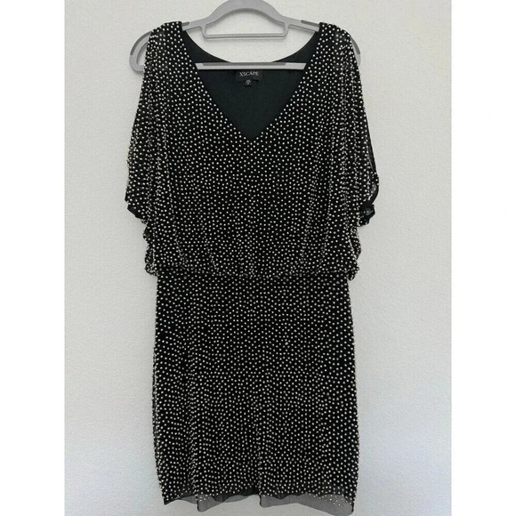Xscape Womens Mirror Ball Sequined Evening Cocktail And Party Dress Gown Size 6 - Picture 5 of 10